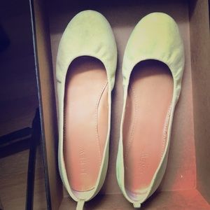 J. Crew Anya citron soft suede ballet flats
